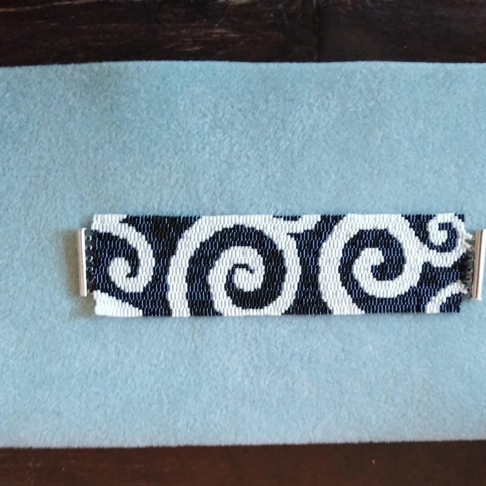 Beaded peyote cuff bracelet